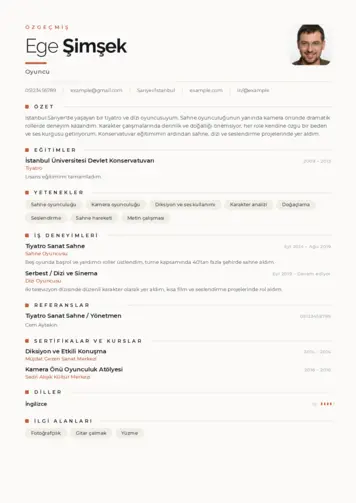 Oyuncu cv indir